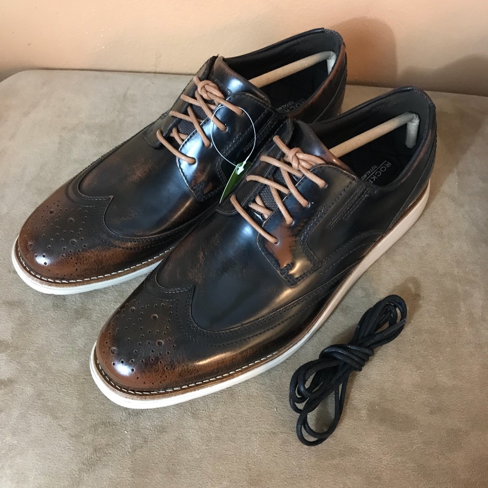 Rockport wingtip/Oxford Shoes brown black size 10